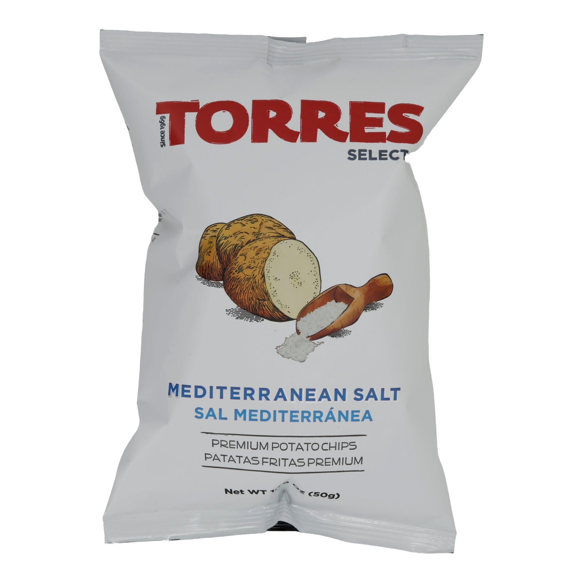 Kartoffelchips Torres | Mediterranes Salz | Premiumqualität, klassisch, vegan | 50 g Silca